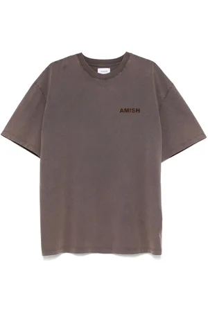 AMISH Flocked-logo T-shirt