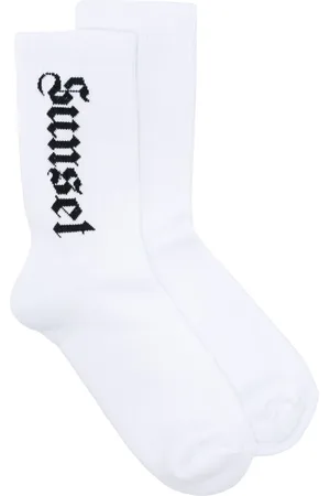 Palm Angels Slogan-intarsia socks