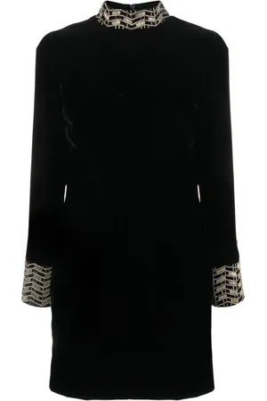 MVP Wardrobe Open-back velour minidress