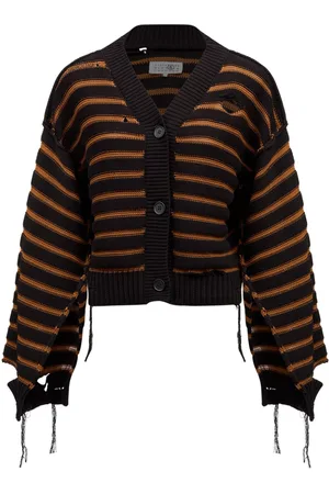 Maison Margiela Striped cotton knit cardigan