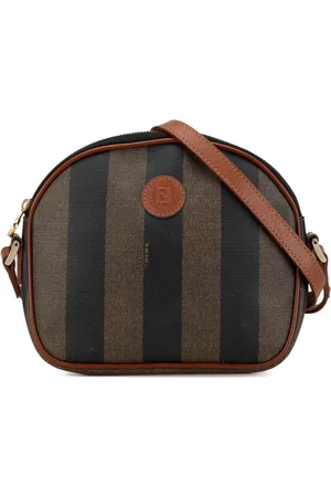 Fendi 2000-2010 Pequin Coated Canvas crossbody bag