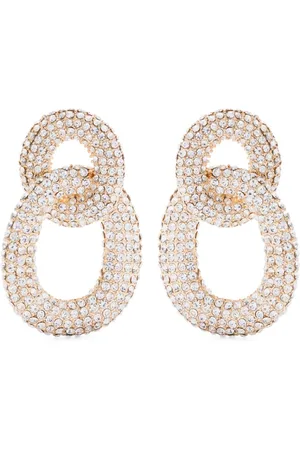Self-Portrait Crystal link earrings