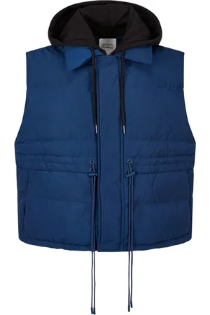 Studio Tomboy Detachable drawstring-hood down vest