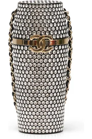 CHANEL CC crystal-embellished lipstick case