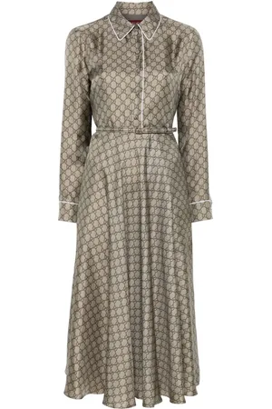 Gucci GG Supreme-print silk midi dress
