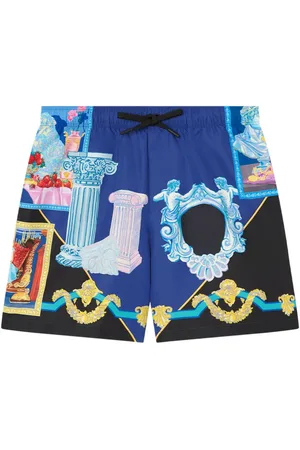 VERSACE Graphic-print swim shorts