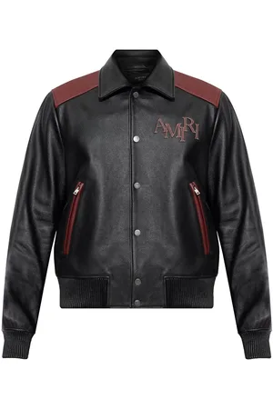 AMIRI Logo-patch leather jacket
