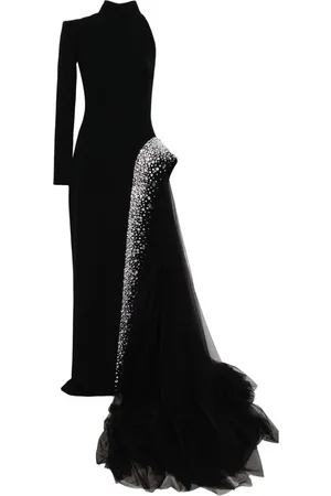 JEAN-LOUIS SABAJI Crystal-embellished crepe dress