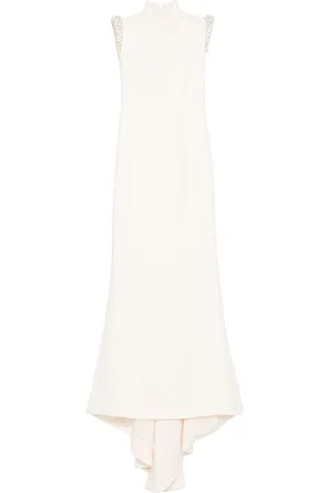 JEAN-LOUIS SABAJI Crystal-embellished crepe dress