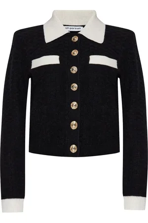 Self-Portrait Button-fastened knit top