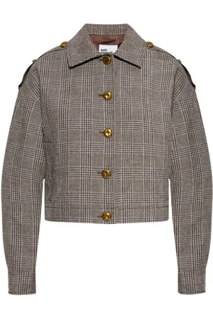Self-Portrait Crop checkered jacket
