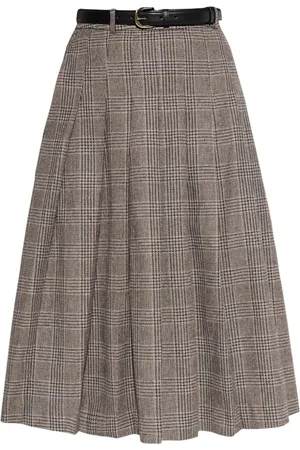 Self-Portrait Pleated check skirt
