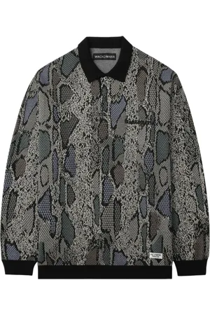 Wacko Maria Python-print polo shirt