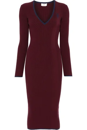 Elisabetta Franchi Contrasting-logo midi dress