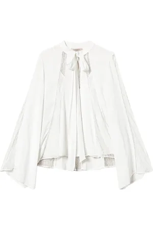 Twin-Set Lace-detail crepe blouse