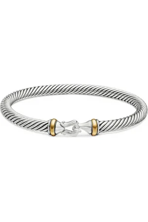David Yurman 18kt yellow gold and sterling Buckle Classic Cable bracelet (5mm)