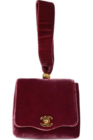 CHANEL 1995 velvet clutch bag