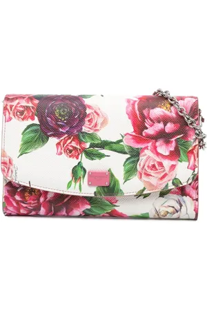 Dolce & Gabbana 2018 Leather Floral Print Dauphine Wallet On Chain crossbody bag