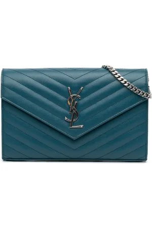Saint Laurent 2017 Grain De Poudre Matelasse Chevron Monogram Chain Wallet crossbody bag