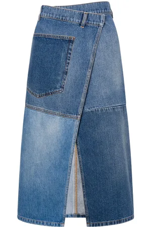 Serafini Asymmetric denim skirt