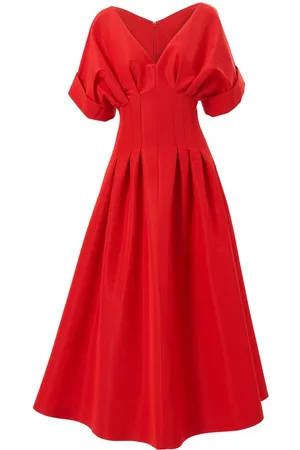 Carolina Herrera Gathered-detail midi dress