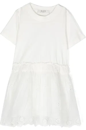 SEA Broderie-anglaise short-sleeve dress