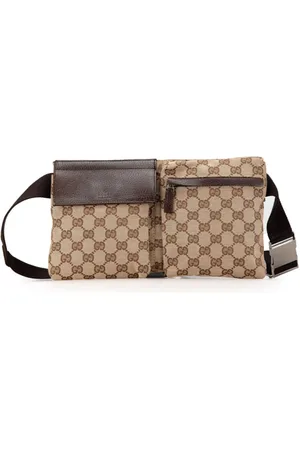 Gucci 2000-2015 GG Canvas Double Pocket belt bag