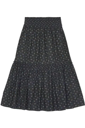 Ganni Floral-print smock maxi skirt