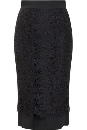 ANNA MOLINARI Pizzo midi skirt