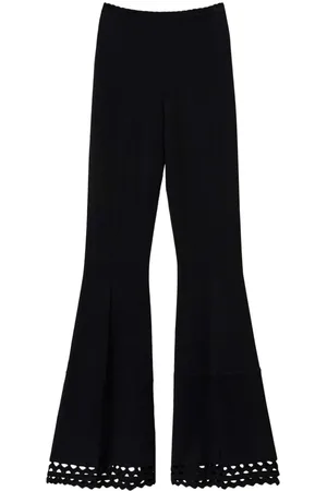 Twin-Set Geometric-pattern flared trousers