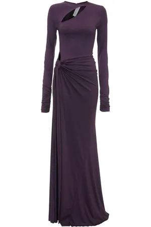Victoria Beckham Knot-detail long-sleeve gown