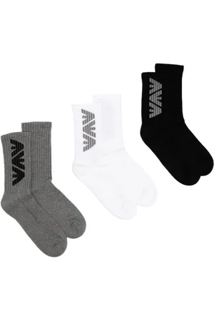 Emporio Armani Intarsia-knit logo socks (set of 3)