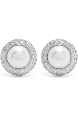Self-Portrait Crystal faux-pearl earrings