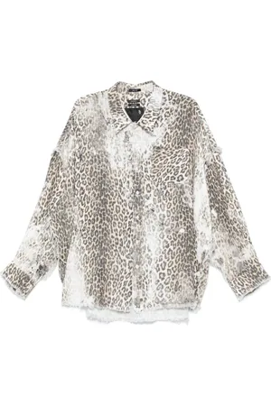 R13 Shredded seam-detail shirt