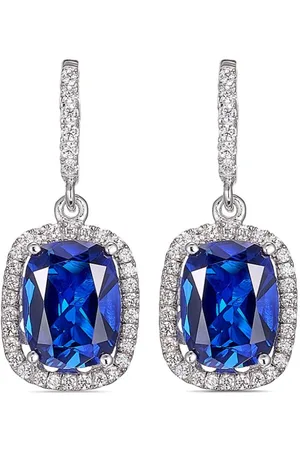 Anabela Chan 18kt white gold Comet sapphire and diamond earrings