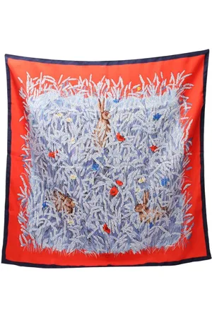 Hermès 2010s Carres 90 Lapins Dans Un Champ scarf