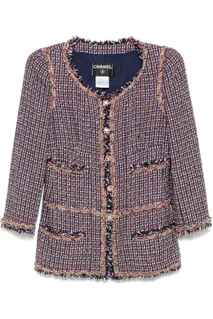 CHANEL 2008 chain tweed jacket