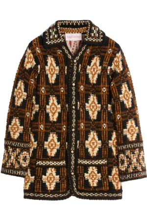 VALENTINO GARAVANI Geometric-pattern wool cardigan