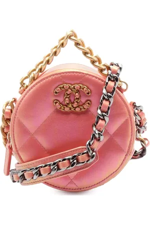 CHANEL 2021 Iridescent Lambskin 19 Round Clutch with Chain satchel
