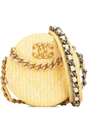 CHANEL 2020 Tweed 19 Round Clutch with Chain satchel