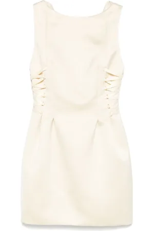 Elisabetta Franchi Boat-neck satin mini dress