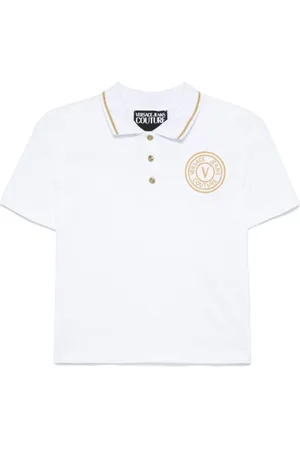 VERSACE Embroidered-logo polo top