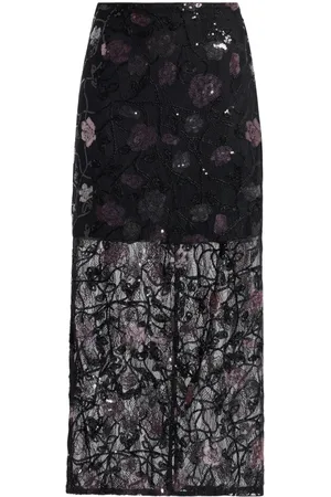 ROTATE Lace midi skirt