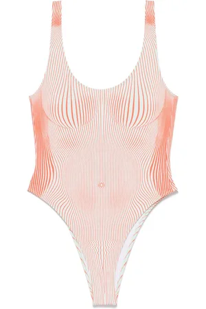 Jean Paul Gaultier Pinstripe Body Morphing swimsuit