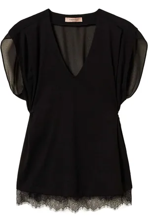 Twin-Set Pleated lace top