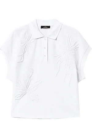 Twin-Set Embroidered piqué polo top