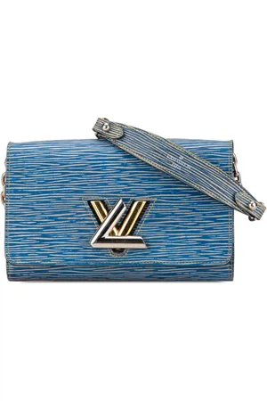 LOUIS VUITTON 2015 Epi Denim Twist Wallet on Chain crossbody bag