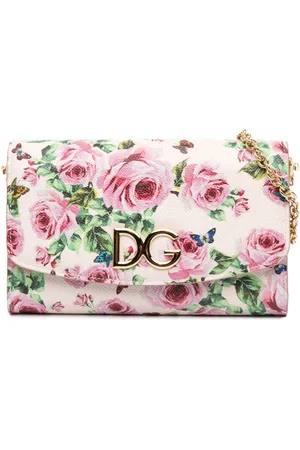 Dolce & Gabbana 21st Century Leather Rose Print Dauphine Wallet on Chain crossbody bag