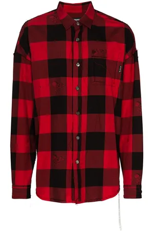 MASTERMIND Skull-print check shirt