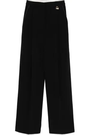 Elisabetta Franchi Contrasting-topstitching crepe trousers